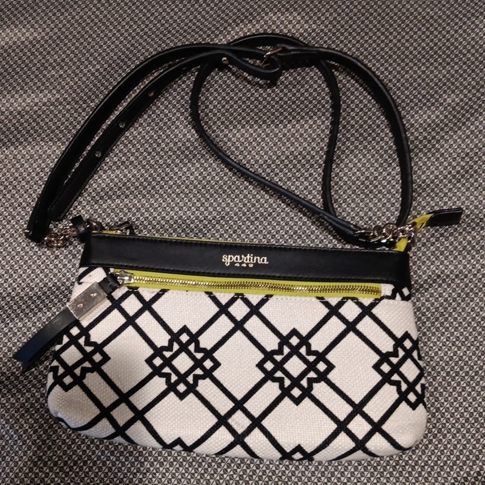 Spartina 449 White Black Multicolor Crossbody Purse